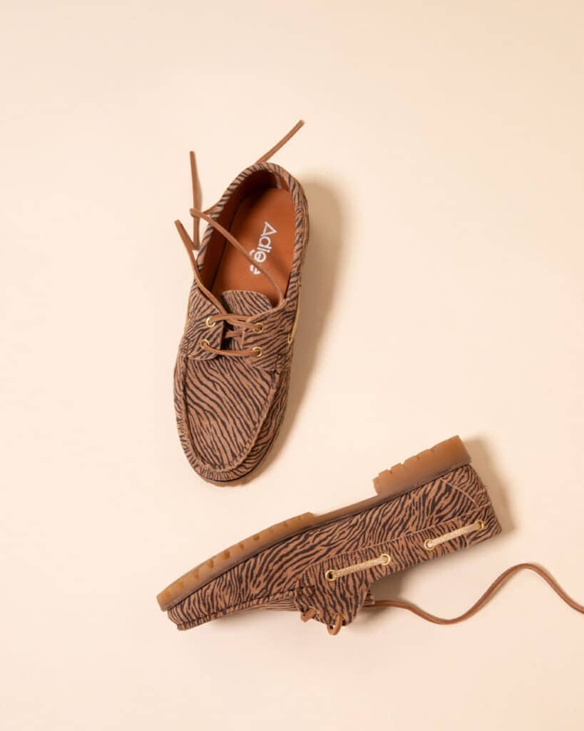 Mocassin bateau femme zèbre