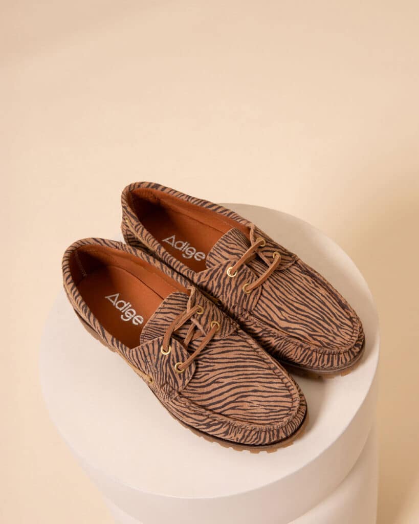 Mocassin bateau femme zèbre