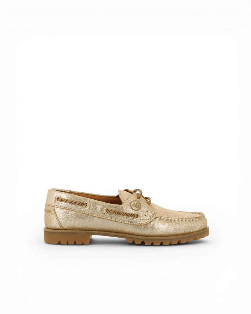 Mocassin bateau pour femme doré Nolo