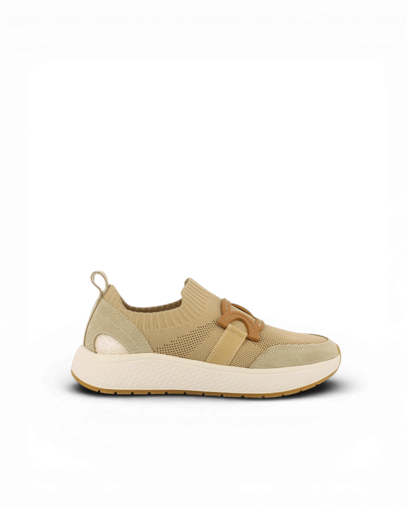 mocassin basket femme beige