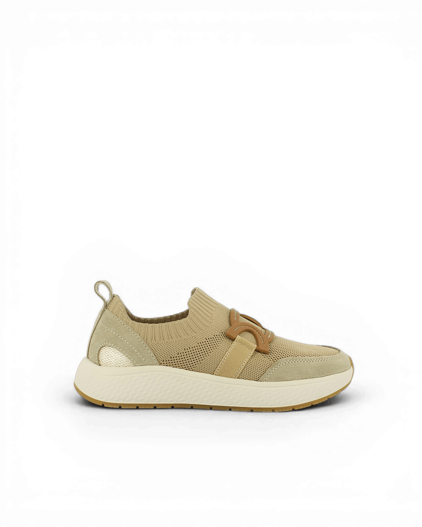 Mocassin basket femme beige