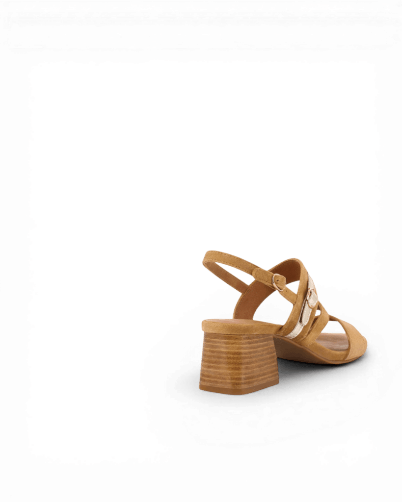Sandale à talon camel