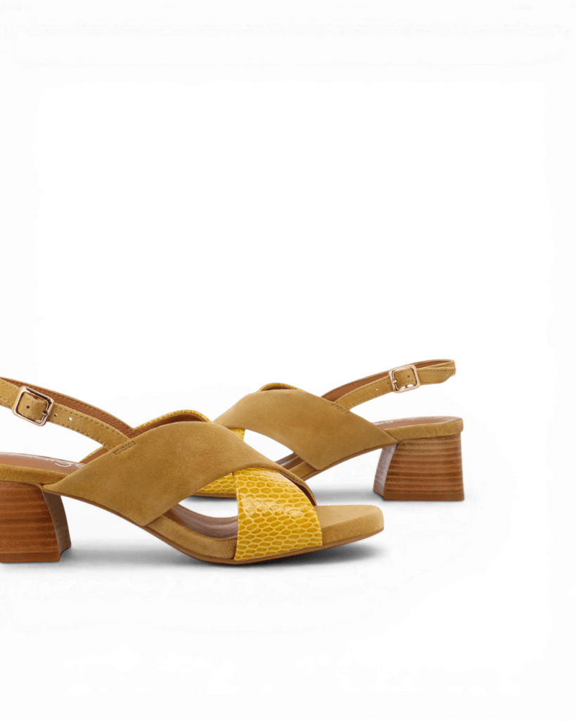 Sandale a talons camel