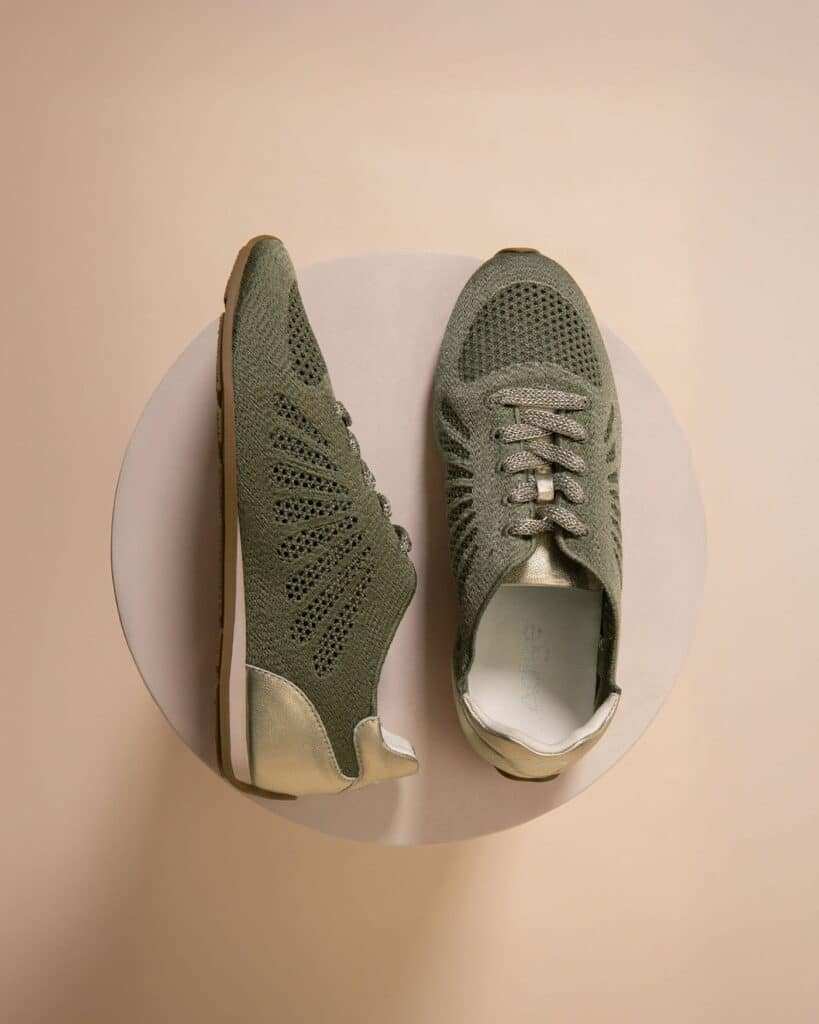 Basket ajourée femme kaki