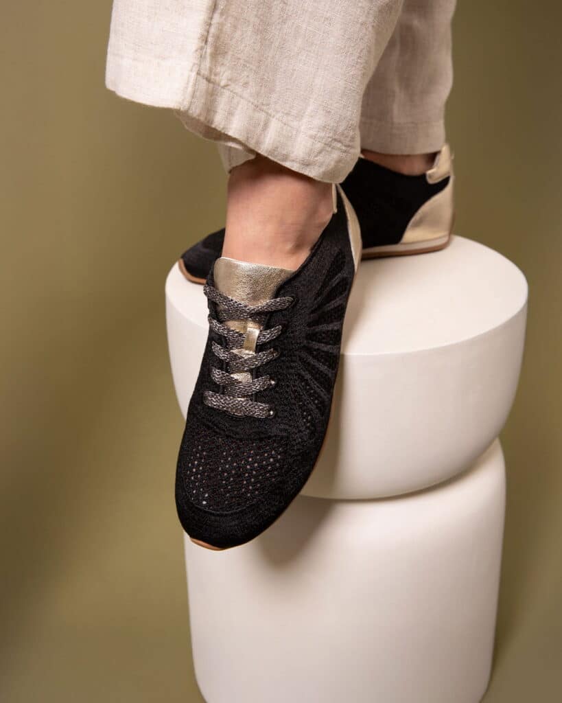 Basket en toile femme noire