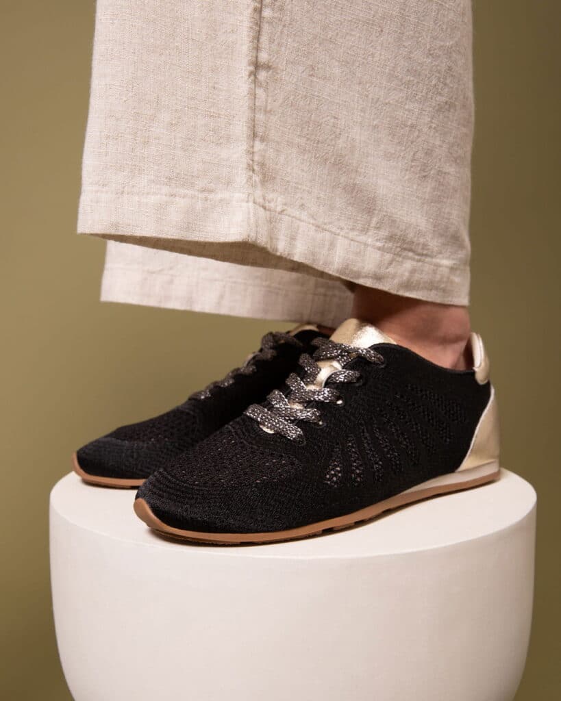 Basket en toile femme noire