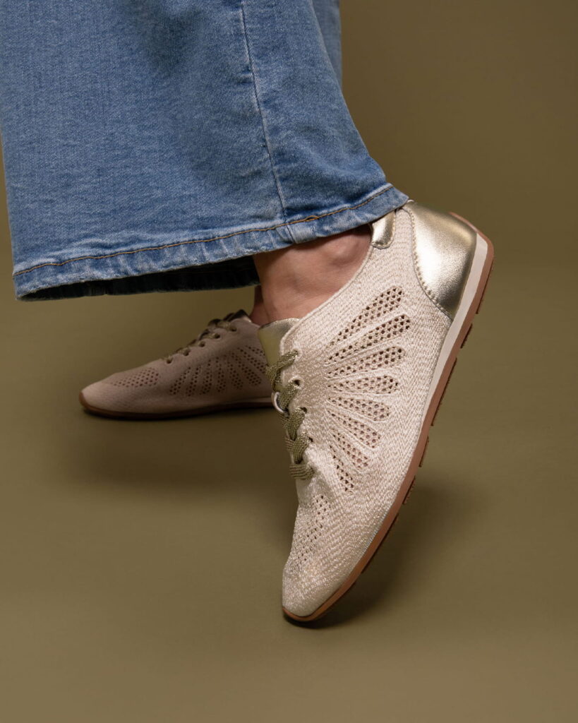 Basket toile femme beige