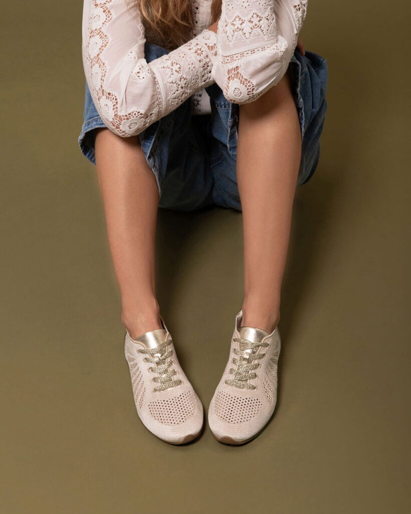 Basket toile femme beige