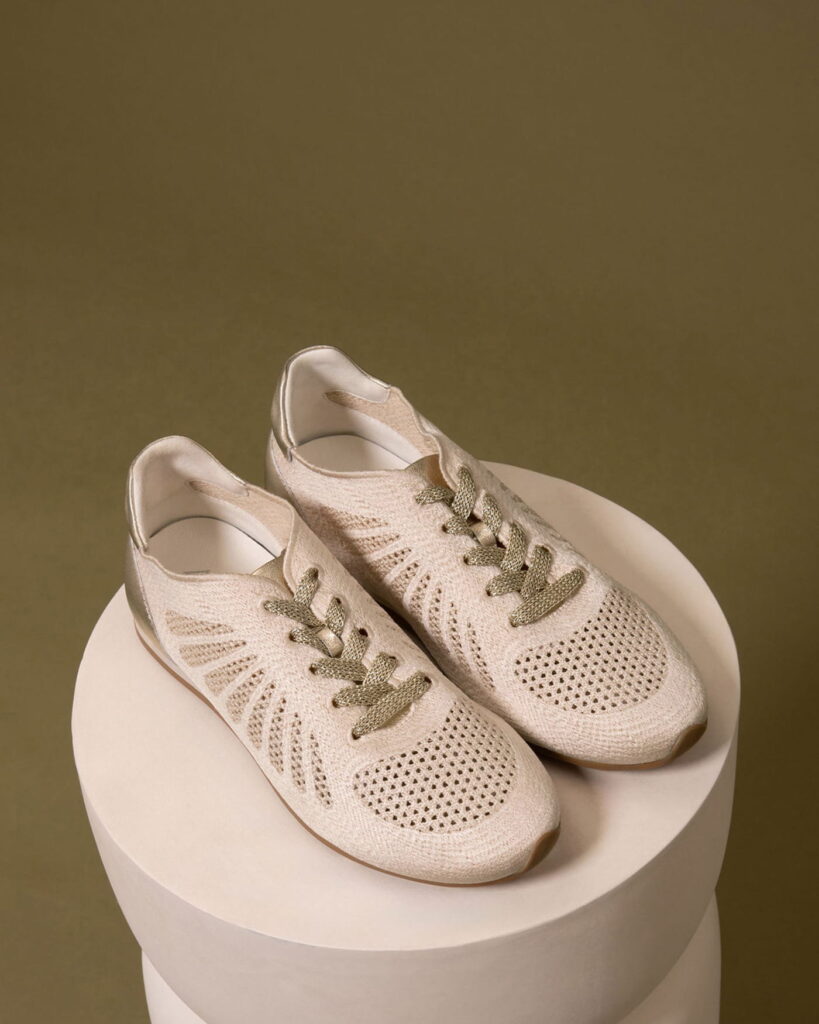 Basket toile femme beige