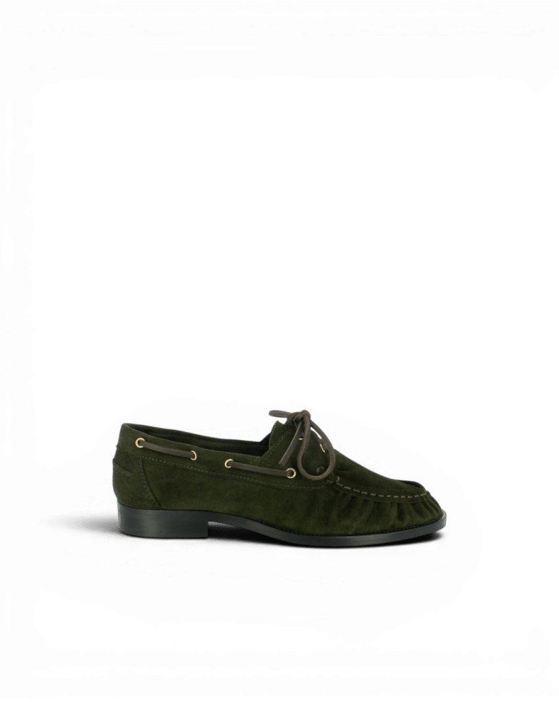 Mocassin lacet femme kaki Elina