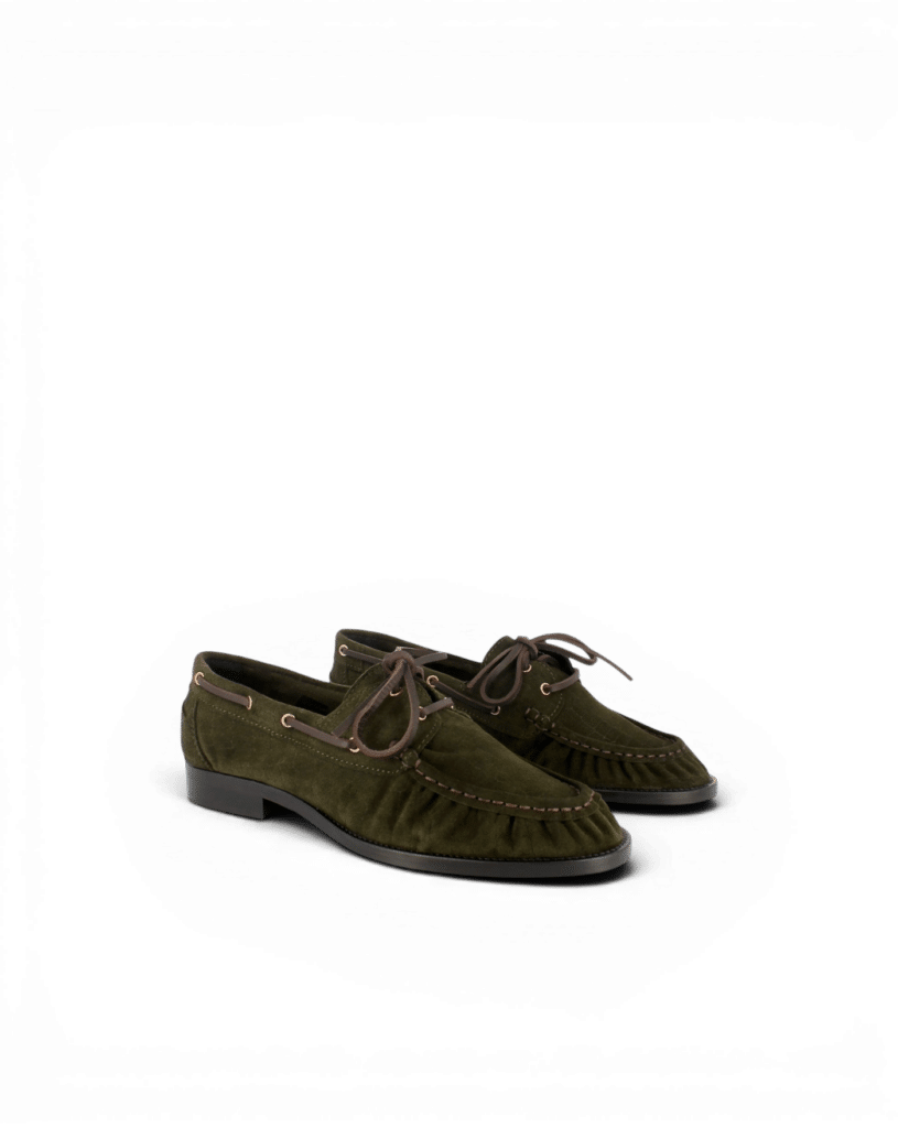 Mocassin lacet femme kaki Elina