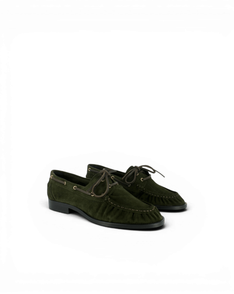 Mocassin lacet femme kaki Elina