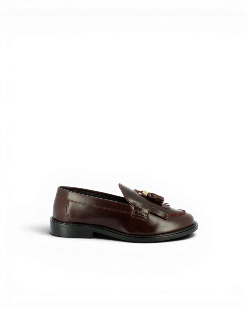 Mocassins à gland cuir prune Emy