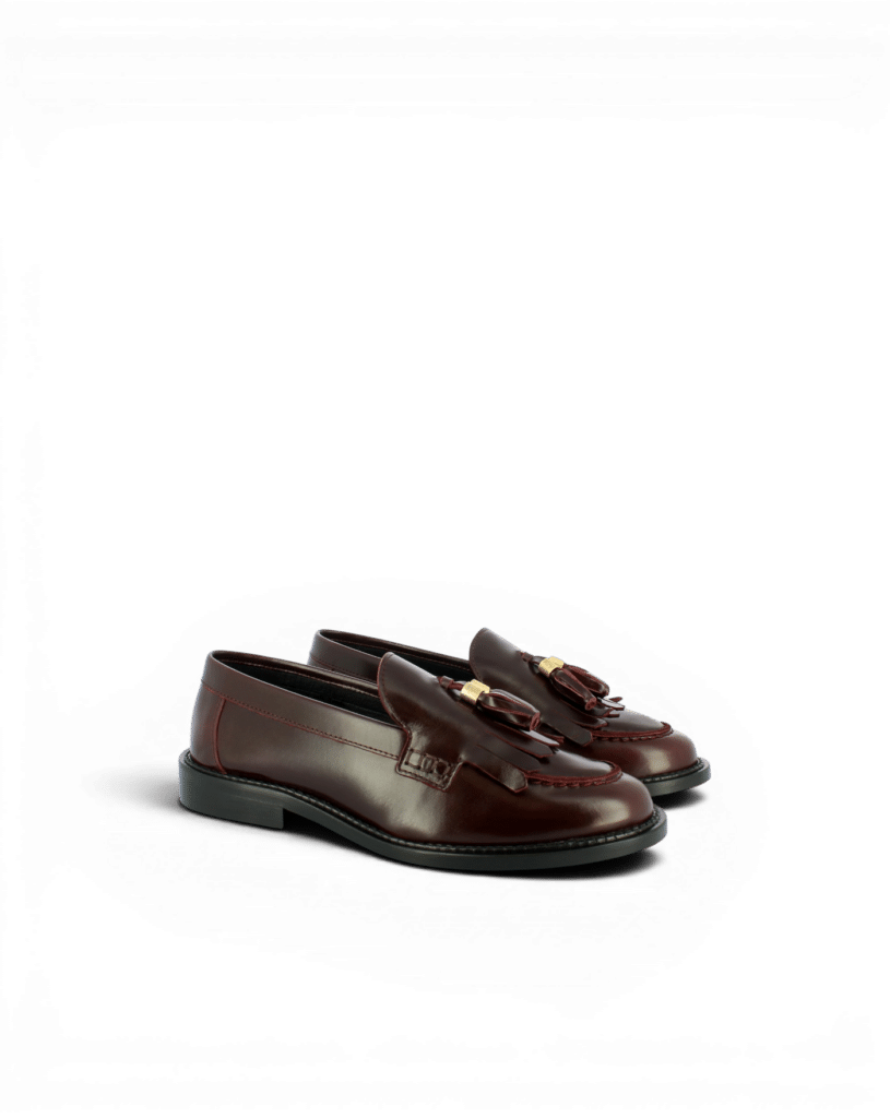 Mocassins à gland cuir prune Emy
