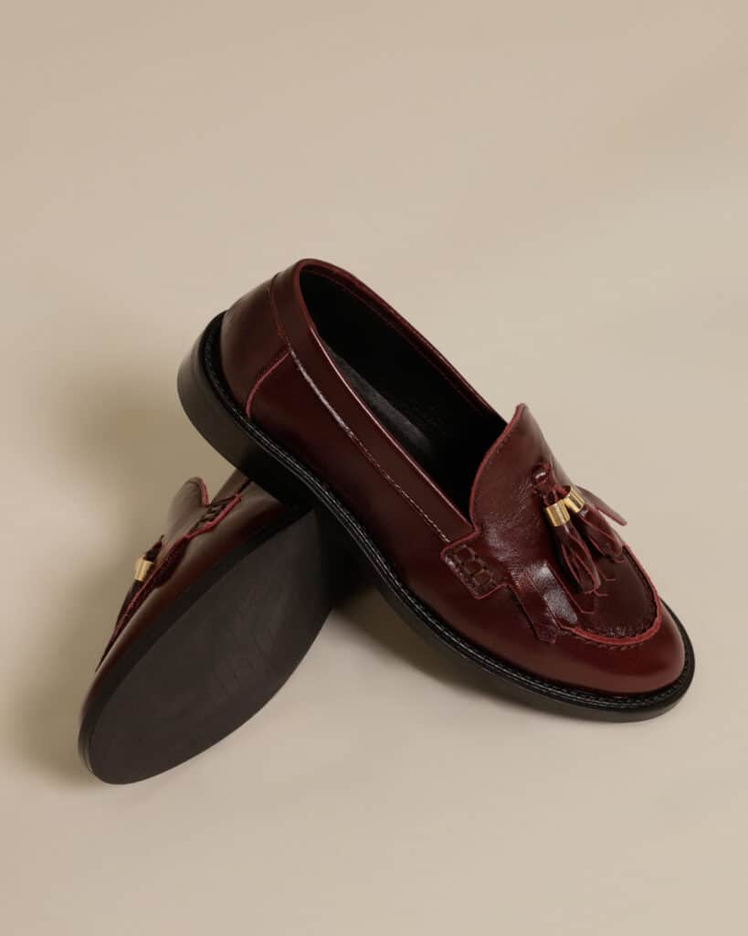 Mocassins à gland cuir prune emy