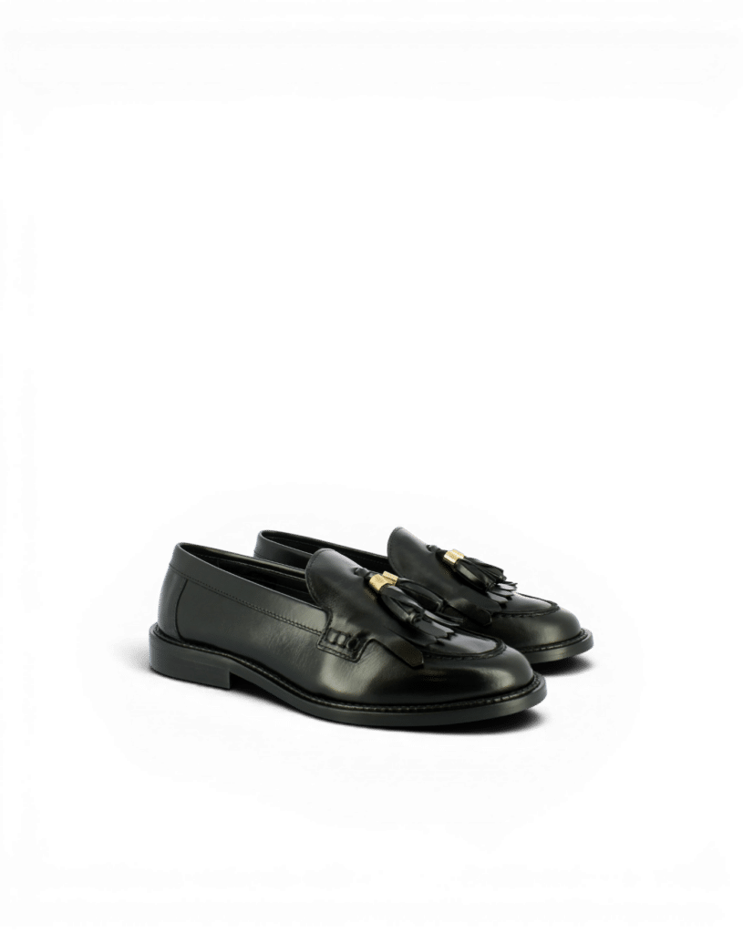 Mocassins à gland femme noir Emy