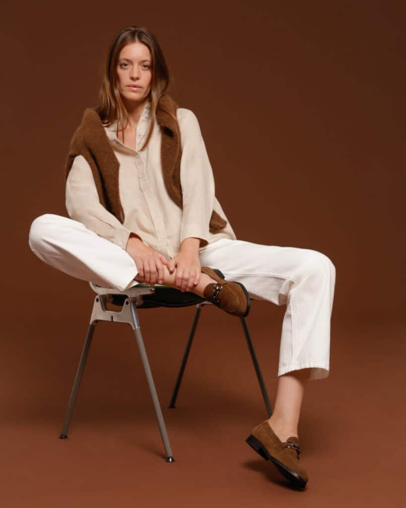 Mocassin en daim femme noix eve