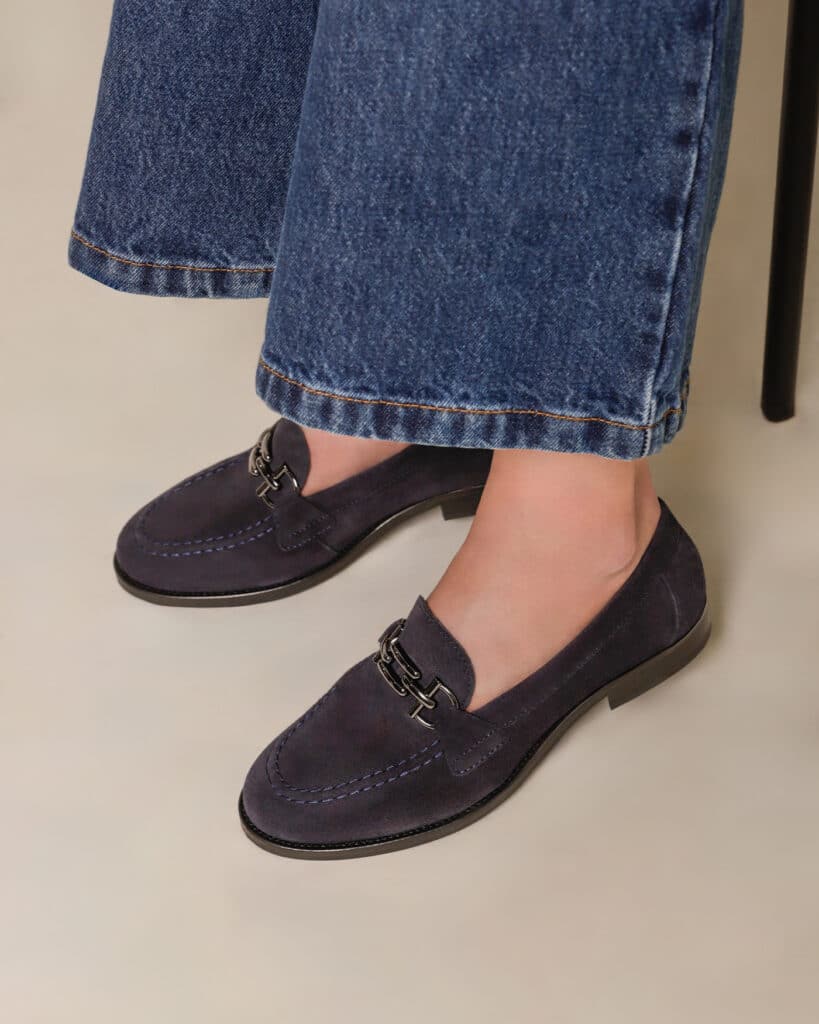 Mocassin bijoux femme marine eve