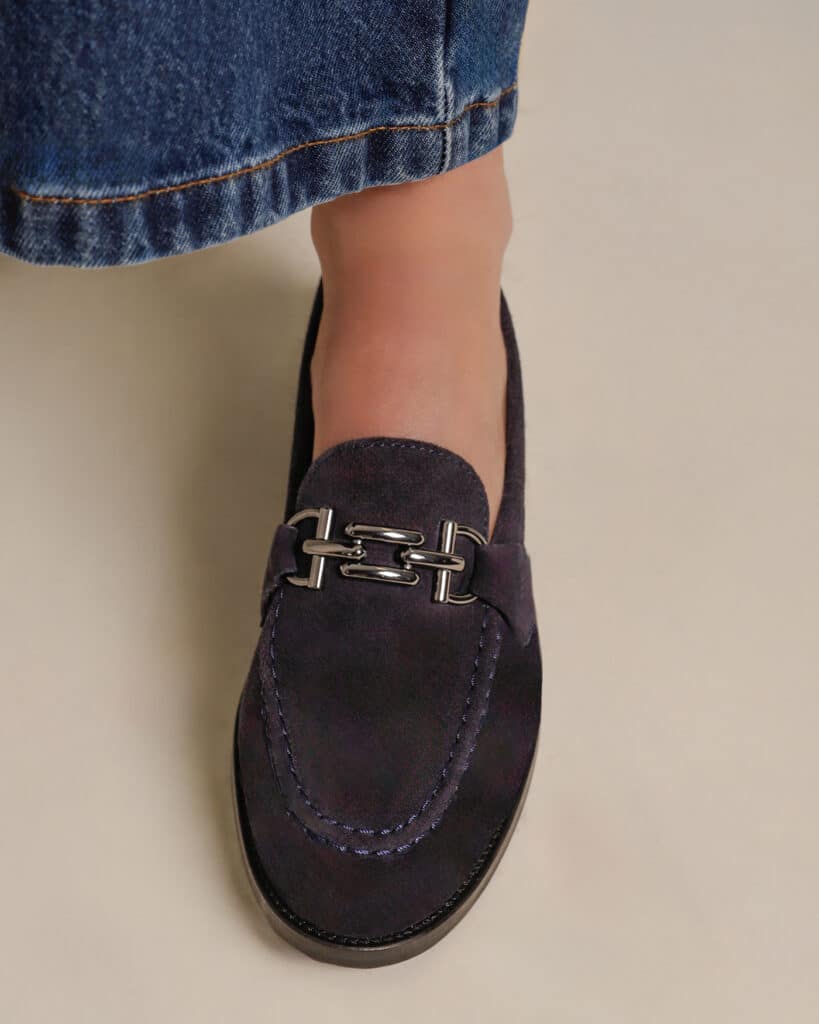 Mocassin bijoux femme marine eve