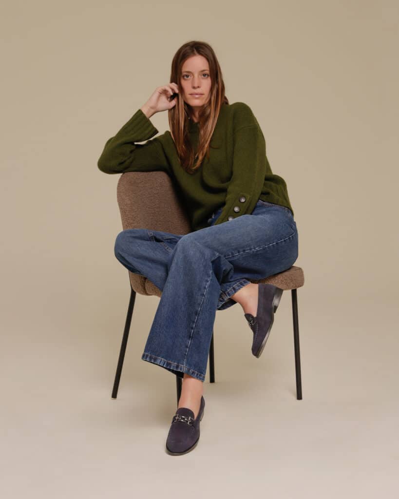 Mocassin bijoux femme marine eve