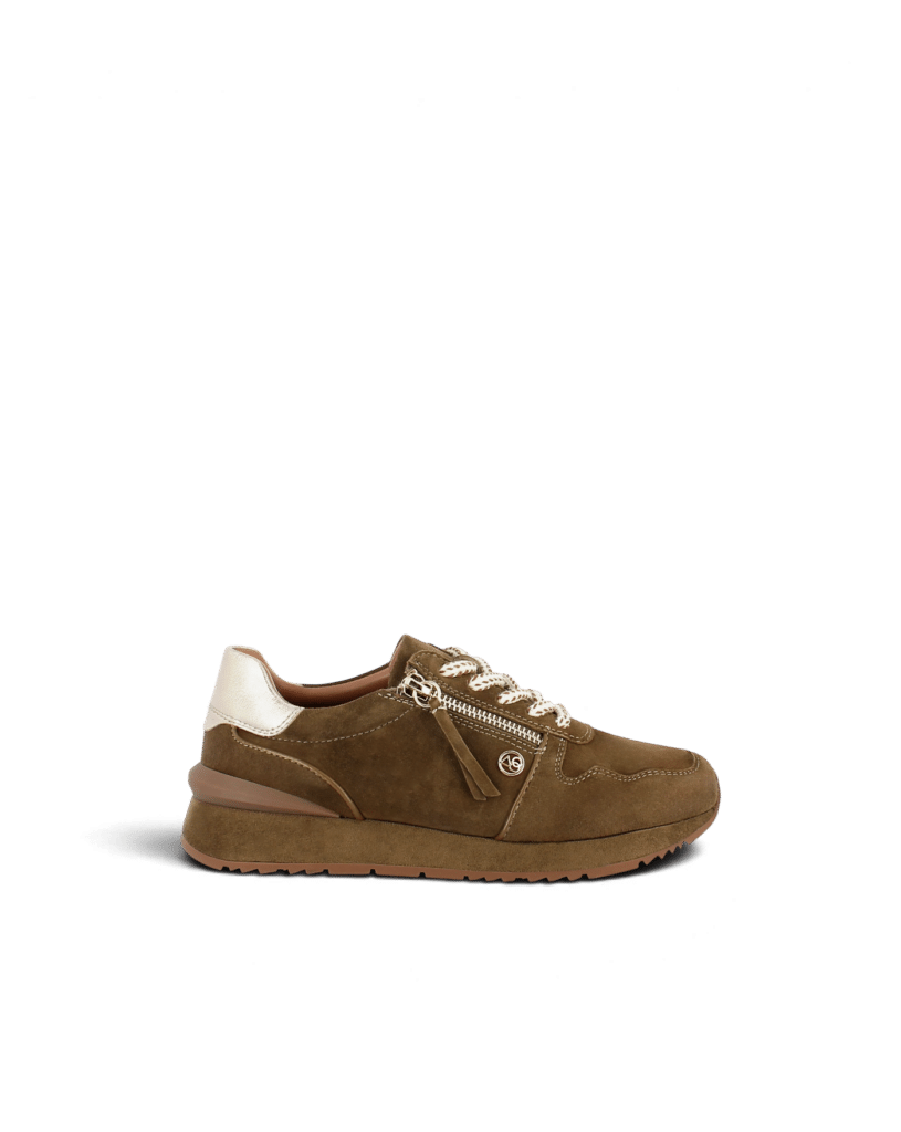 Basket femme cuir velours noix Yapo