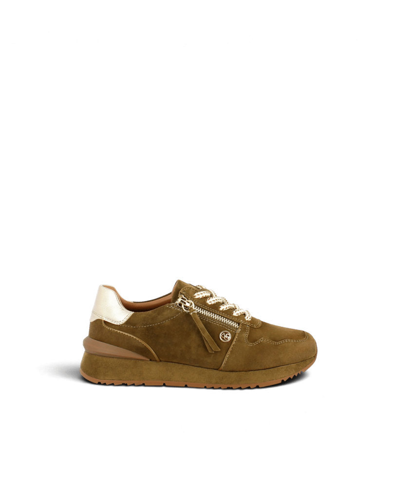 Basket femme cuir velours noix Yapo