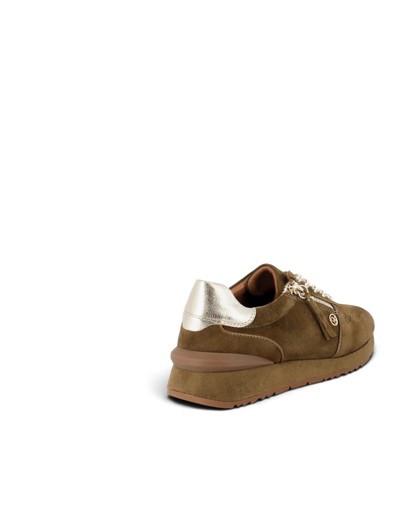 Basket femme cuir velours noix Yapo
