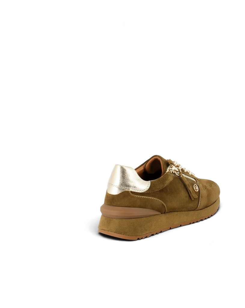 Basket femme cuir velours noix Yapo