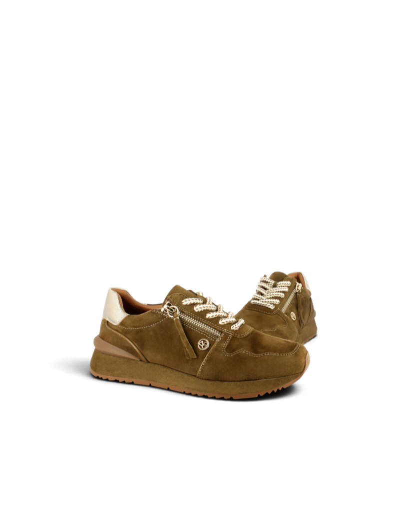 Basket femme cuir velours noix Yapo