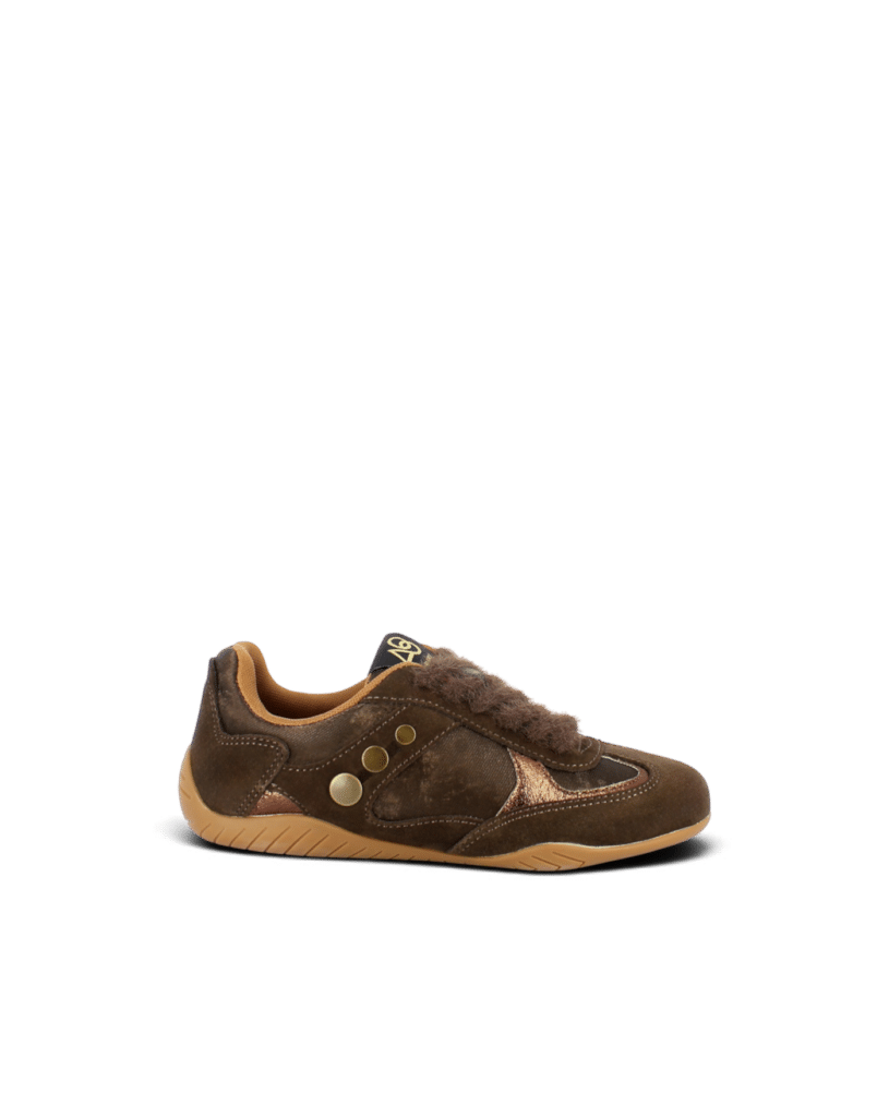 Basket chocolat femme en cuir suédé Dragon