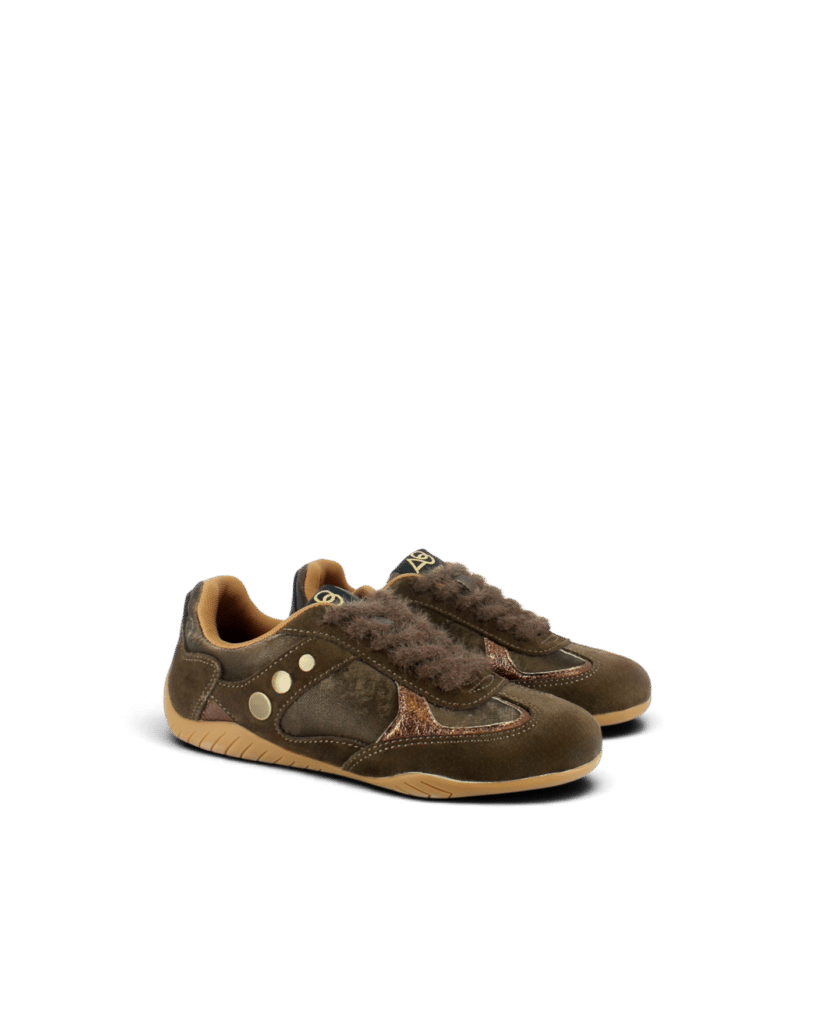 Basket chocolat femme en cuir suédé Dragon