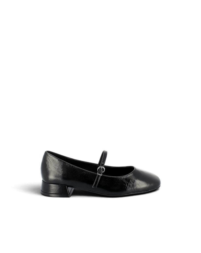 Ballerine babies cuir noir Ilari