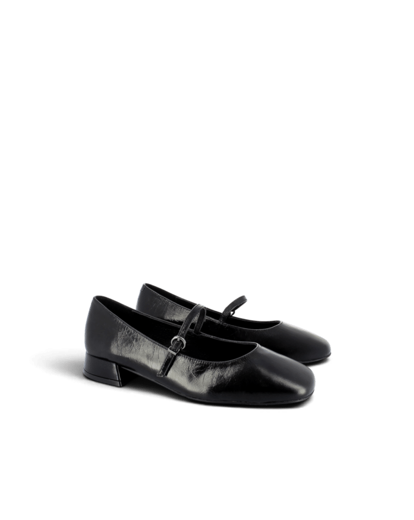 Ballerine babies cuir noir Ilari