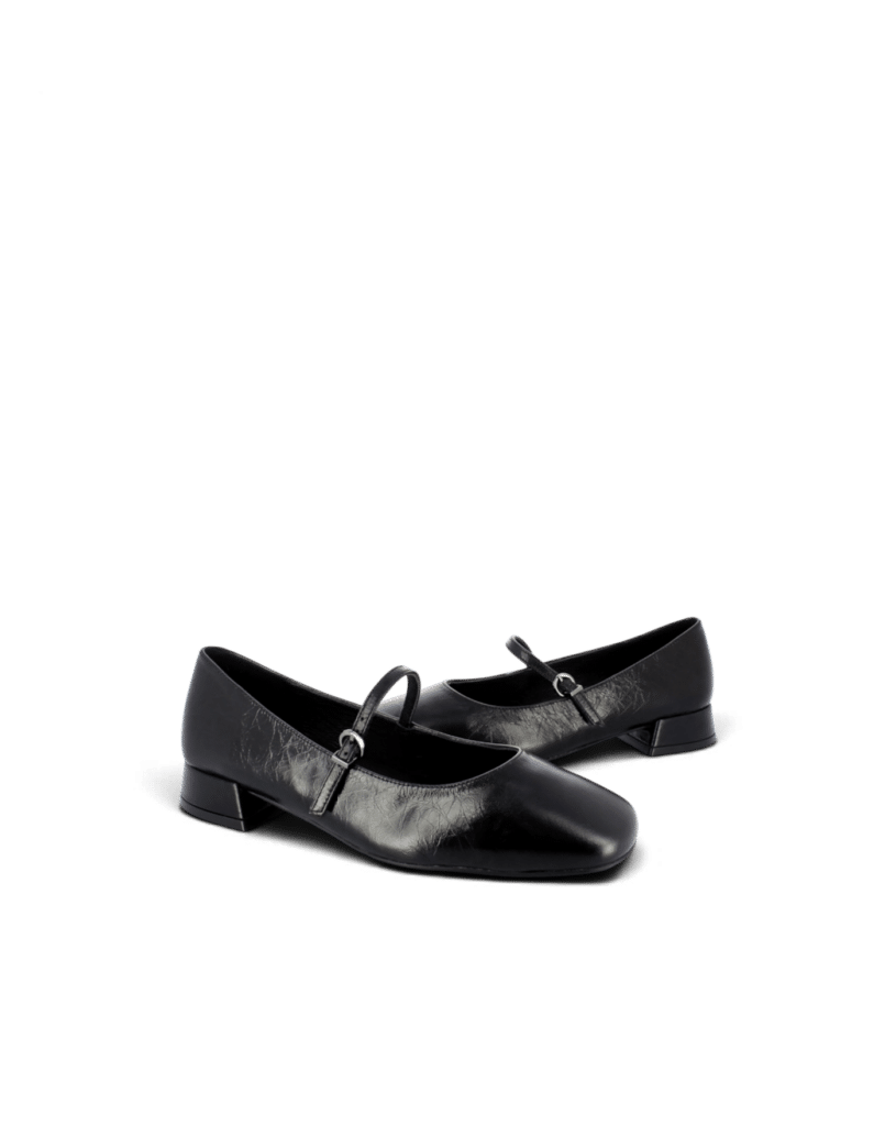 Ballerine babies cuir noir Ilari