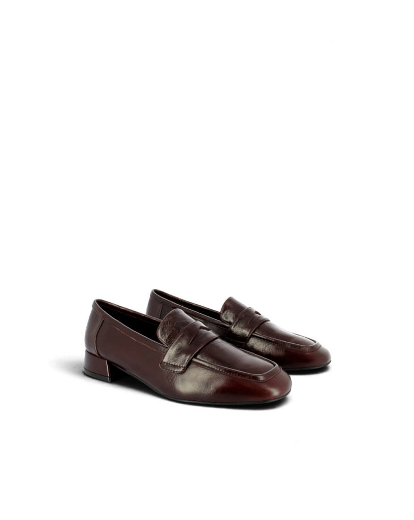 Mocassin petit talon femme prune Ilias