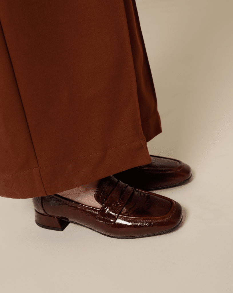 Mocassin petit talon femme prune Ilias