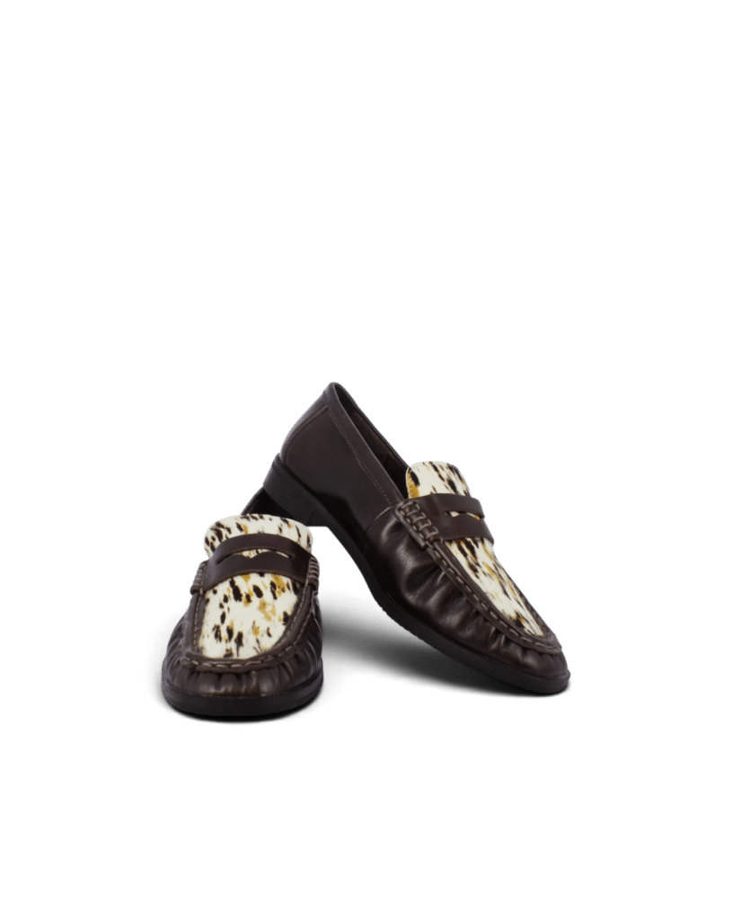Mocassins imprimé animal femme moka Kuri