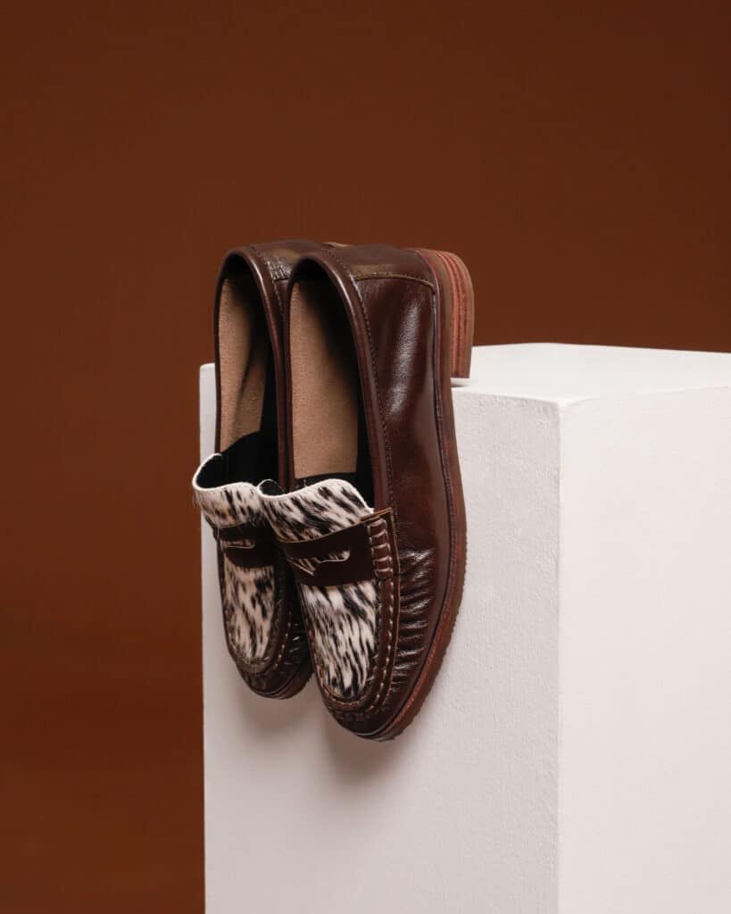Mocassins imprimé animal femme moka Kuri