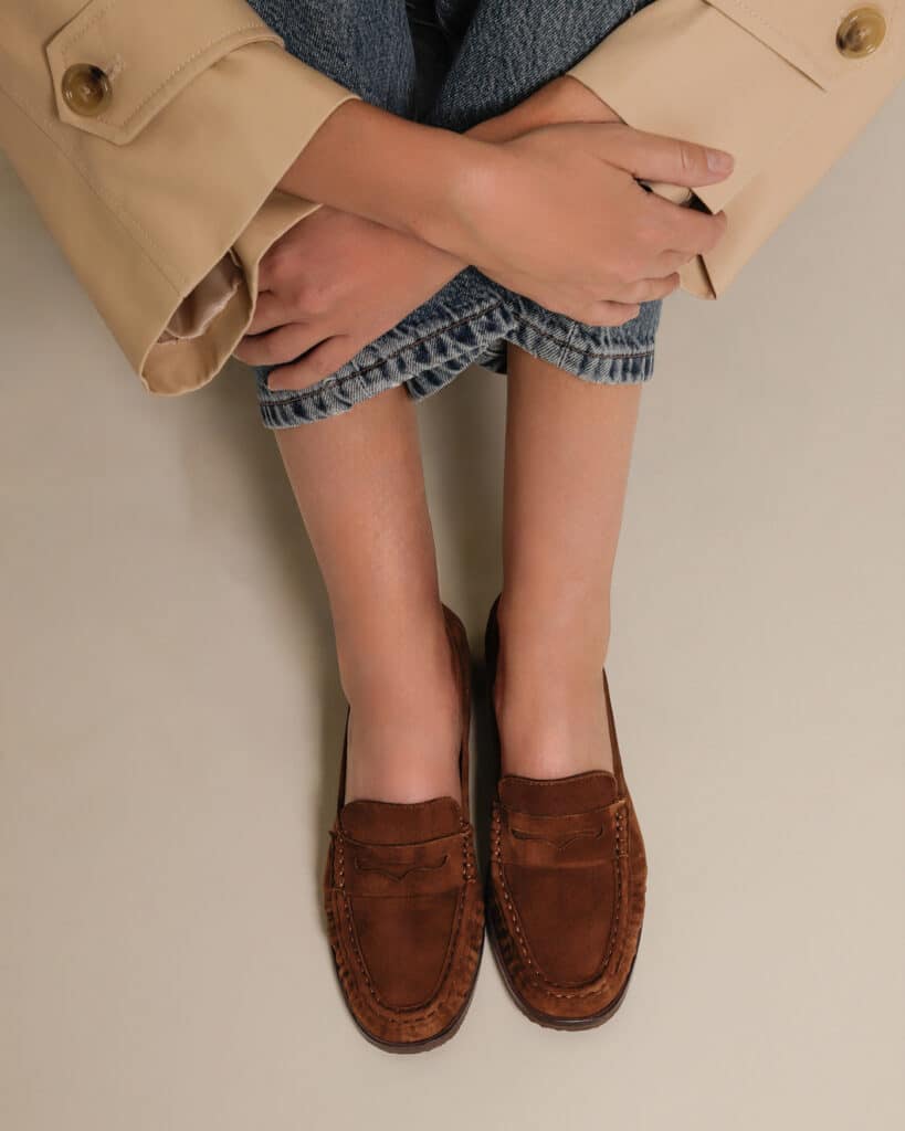 Mocassin en velours tabac femme Kuri