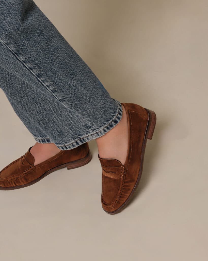 Mocassin en velours tabac femme Kuri