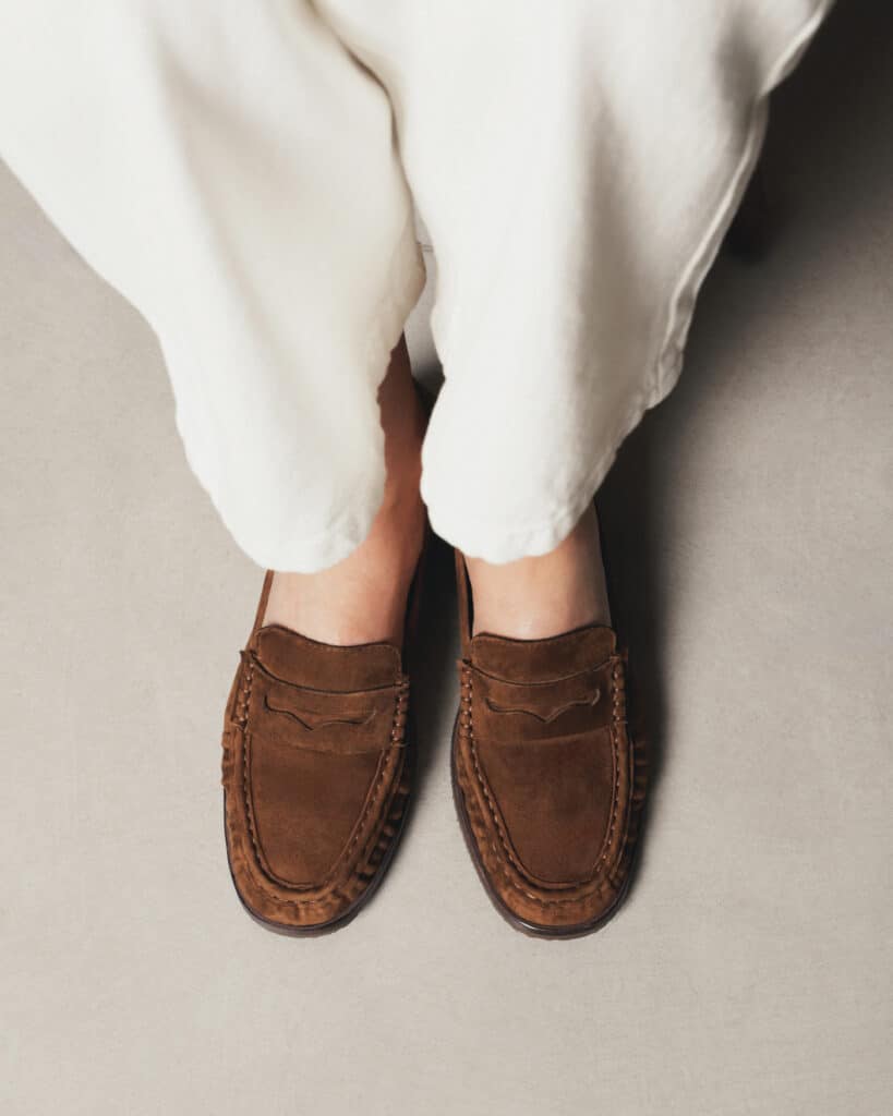Mocassin en velours tabac femme Kuri