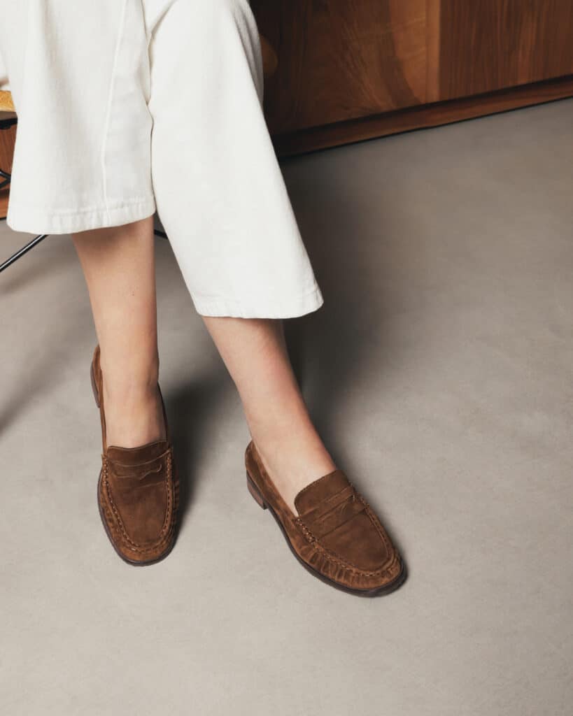 Mocassin en velours tabac femme Kuri