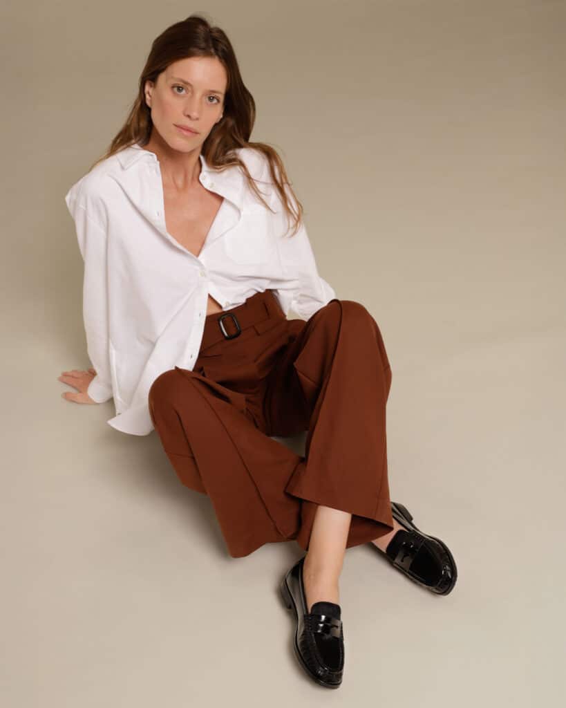 Mocassin à poil femme noir Kuri