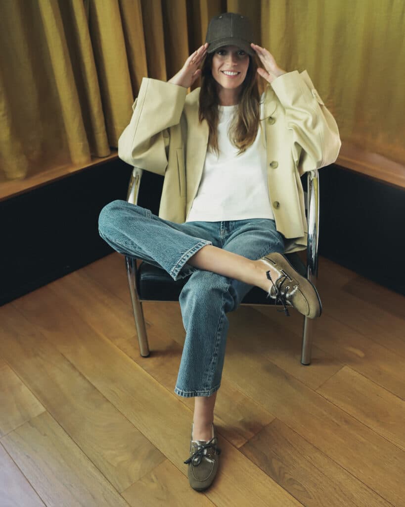 Mocassin fourrure femme noix