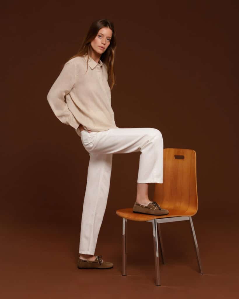 Mocassin fourrure femme noix