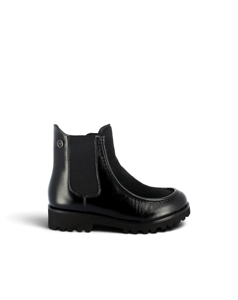 Bottine semelle crantée noire Olive