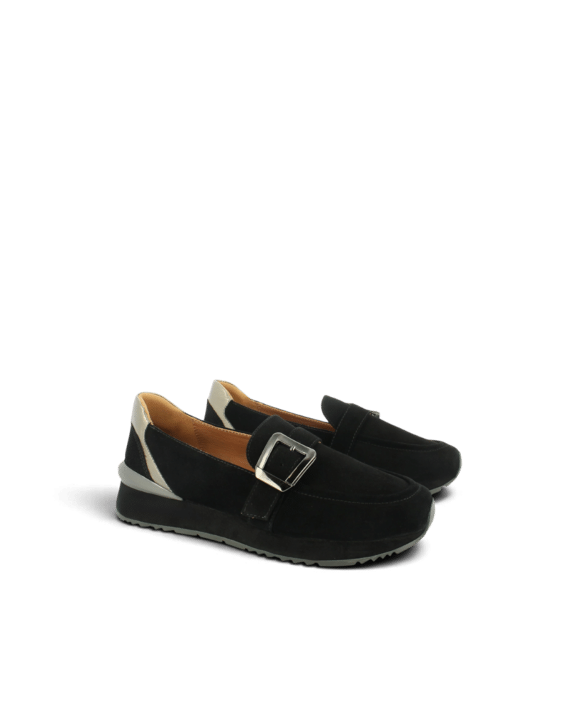 Mocassin basket femme noir