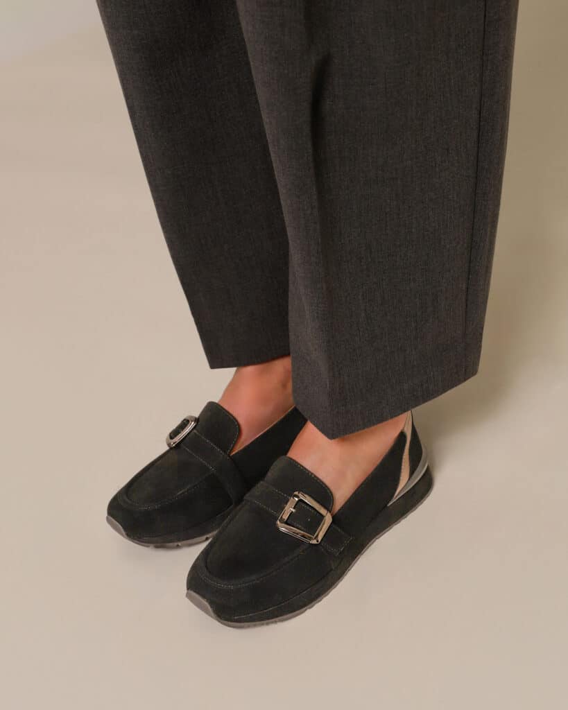 Mocassin basket femme noir Yaju