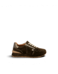 Basket femme en cuir velours chocolat à semelle gomme Yapo