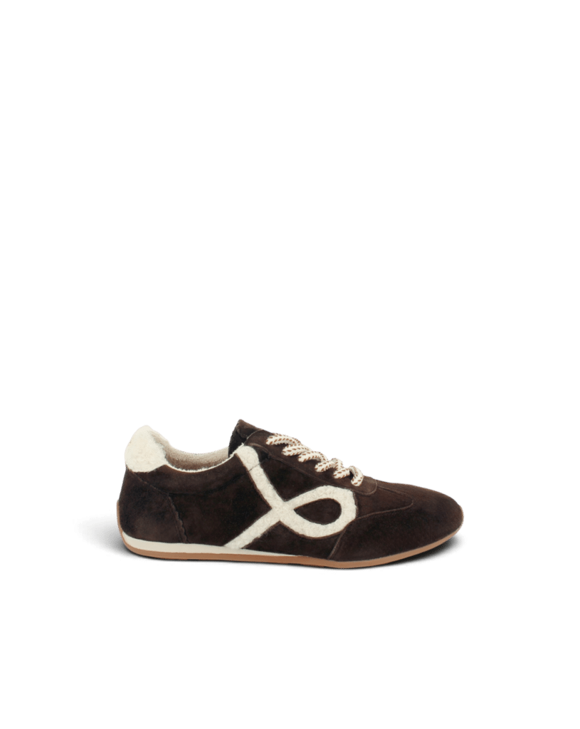 Basket fine cuir chocolat| Zan